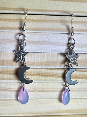 3/$25 Silver Stainless Steel Star & Moon Dangle
